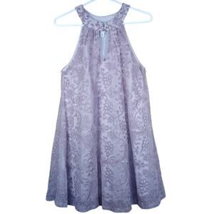 Francesca's Mauve Soutache Lace Halter Mini Dress Women's Size Small Romantic